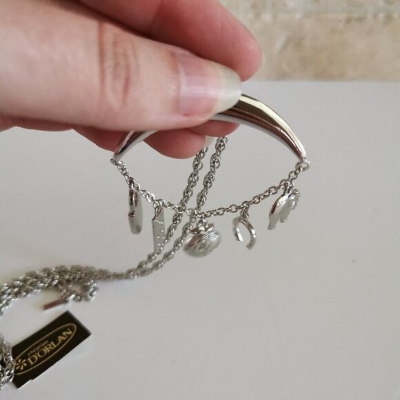 Good Luck Charms Necklace Silver Pendant D'Orlan 90s Lucky Dangles 24" Chain - Picture 4 of 8